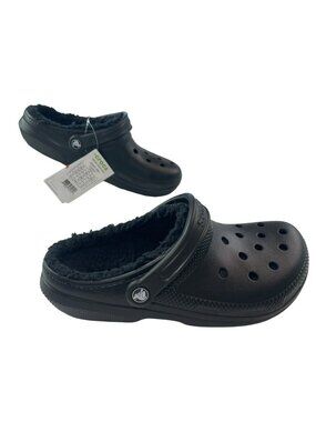 Crocs Classic Lined Clogs Black Fuzzy Interior Waterproof Slip-On Size M6/8